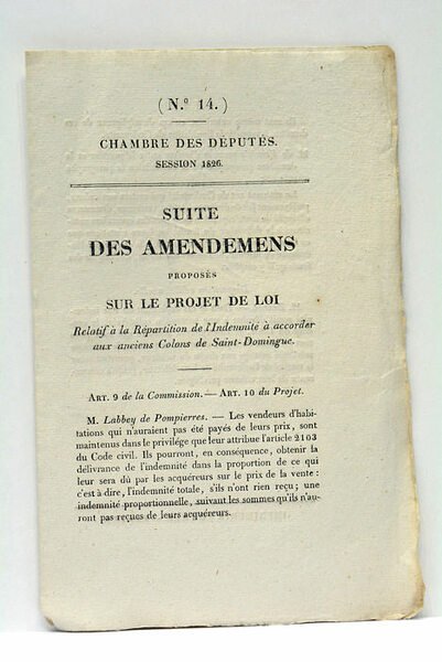 CHAMBRE DES DÉPUTÉS. SESSION 1826. SUITE DES AMENDEMENTS PROPOSÉS SUR …