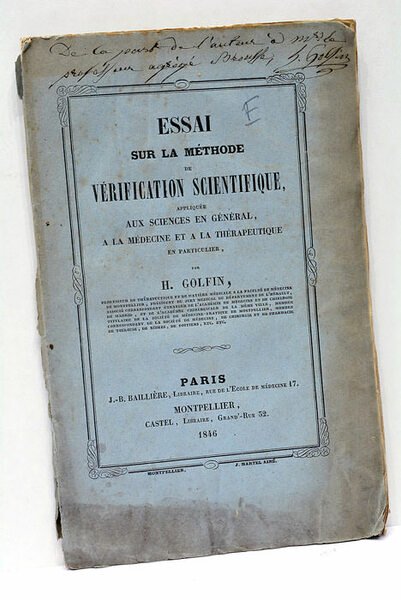 Essai sur la Méthode de Vérification Scientifique appliquée aux Sciences …