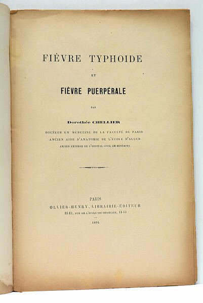 Fièvre Typhoïde et Fièvre Puerpérale.