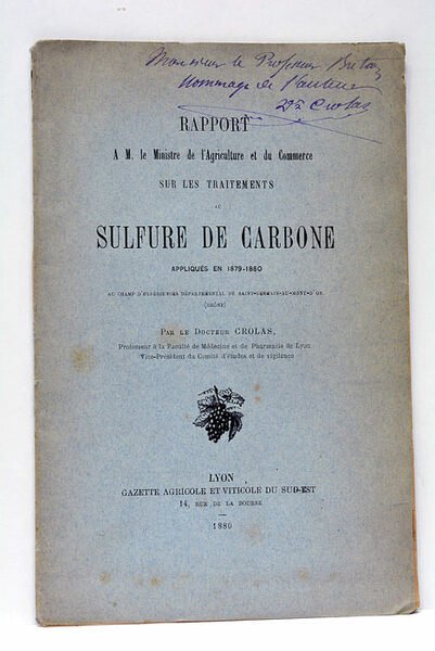 Rapport à M. le Ministre de l'Agriculture et du Commerce …