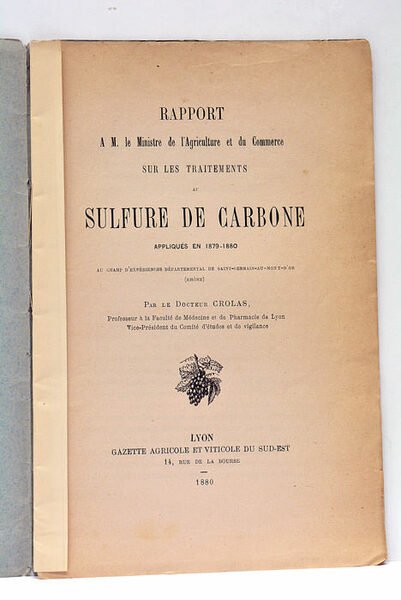 Rapport à M. le Ministre de l'Agriculture et du Commerce …