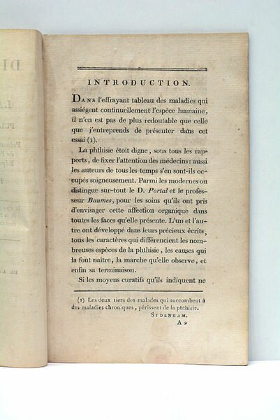 Dissertation sur la Phthisie Pulmonaire Héréditaire.