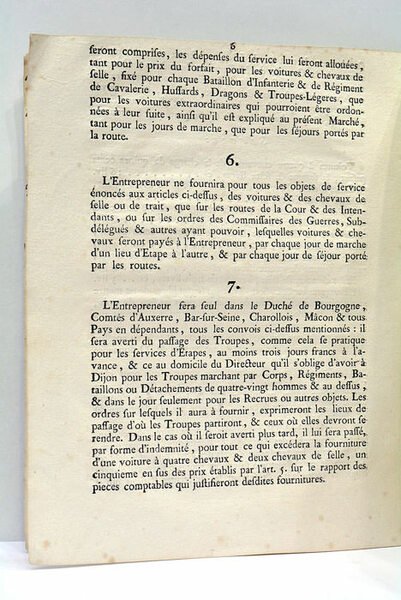 CONVOIS MILITAIRES. ENTREPRISE GÉNÉRALE. Conditions et Charges du Bail passé …