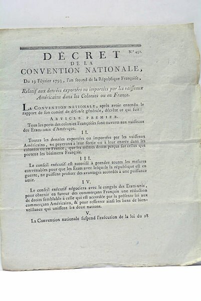 Décret de la Convention Nationale, du 19 février 1793, l'an …