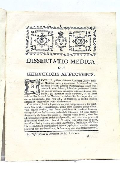 Dissertatio médica de Herpeticis Affectibus.