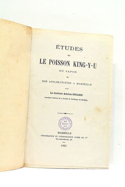 Etudes sur le Poisson King-Y-U du Japon et son acclimatation …