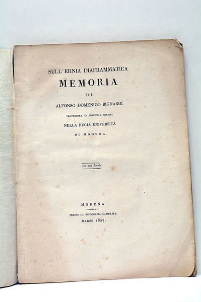 Sull'Ernia Diaframmatica Memoria.