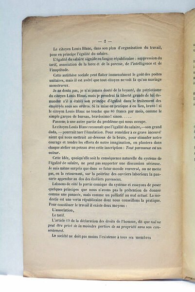 Désorganisation du Travail ou Examen critique de l'Organisation du Travail …