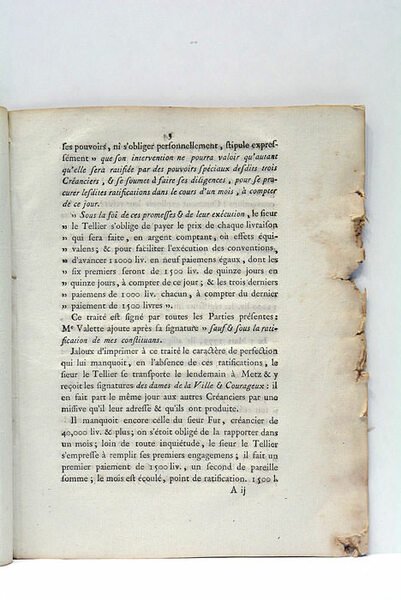 PRECIS POUR LE SIEUR JEAN-FRANÇOIS LE TELLIER, PROPRIÉTAIRE DE L'IMPRIMERIE …
