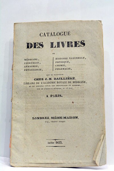 CATALOGUE des Livres de Médecine, Chirurgie, Anatomie, Physiologie, Histoire Naturelle, … | Immagine Gallery 1