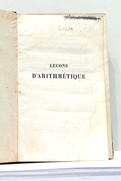 LECONS d'Arithmétique.