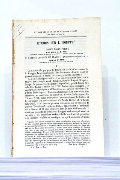 ETUDES sur L. Rouppe. I. Notice Biographique par le Dr …