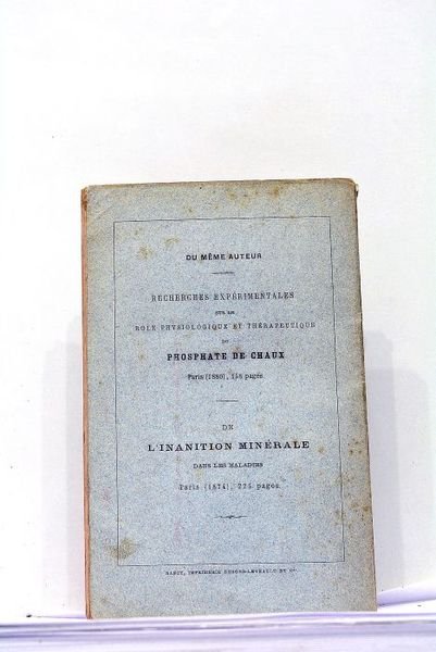 Etudes Cliniques. Documents Nouveaux concernant le Lactophosphate de Chaux.