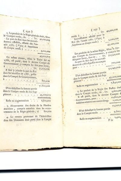 Sur le Compte Rendu au Roi en 1781. Nouveaux Eclaircissemens.