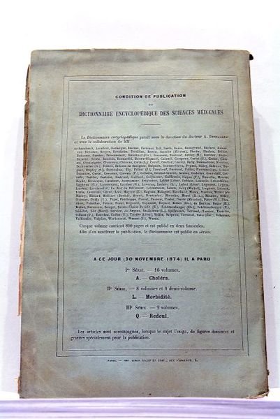 Extrait du Dictionnaire Encyclopédique des Sciences Médicales.