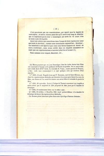 Mémoire sur les Archives du Chapitre de Saint-Pierre de Lille.