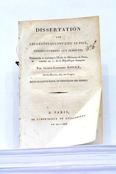 Dissertation sur les Dépôts qui ont lieu au Foie, consécutivement …