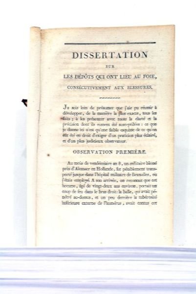 Dissertation sur les Dépôts qui ont lieu au Foie, consécutivement …