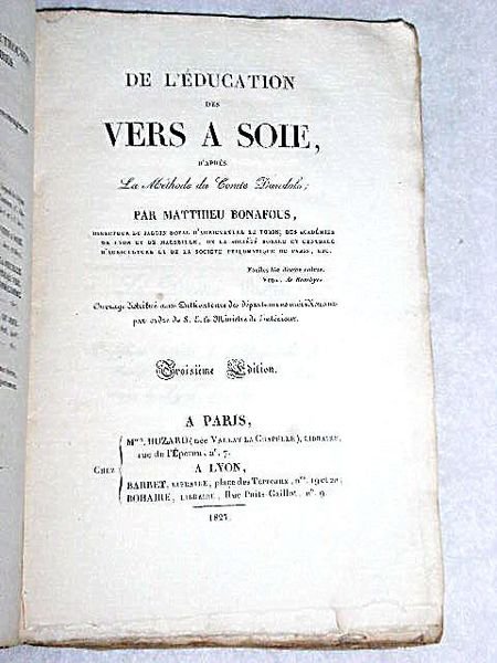 De l'Education des Vers à Soie, d'après la méthode du …