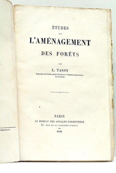 Etudes sur l'Aménagement des Forets.