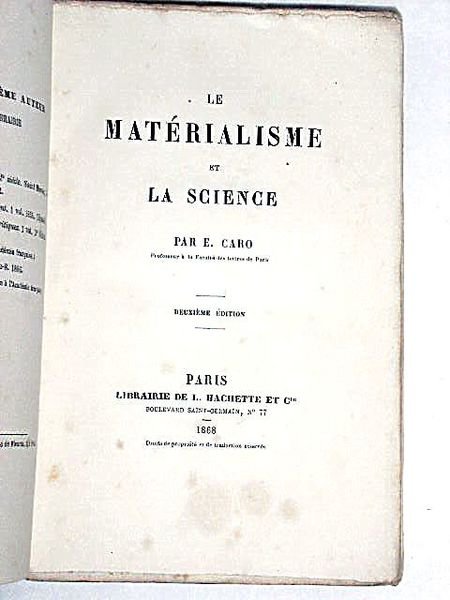 Le Matérialisme et la Science. Deuxième édition.