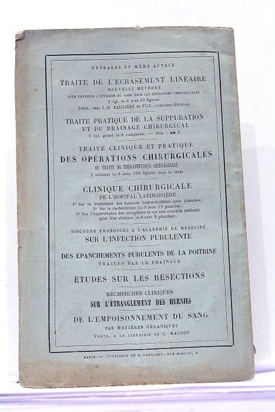 De l'Empoisonnement du Sang par Matières Organiques. Discours prononcé dans …