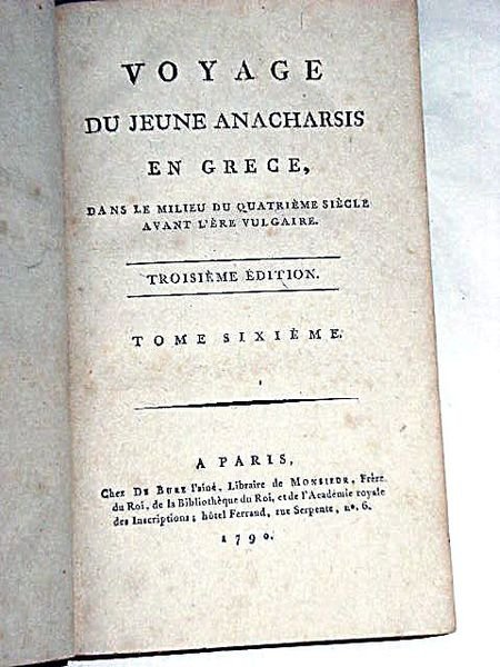 Voyage du Jeune Anacharsis en Grèce, dans le milieu du …