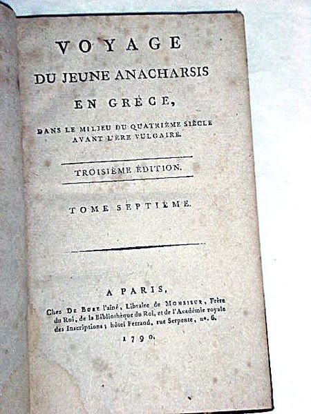 Voyage du Jeune Anacharsis en Grèce, dans le milieu du …