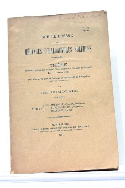 Sur le Dosage des Mélanges d'Halogénures Solubles. Thèse présentée et …