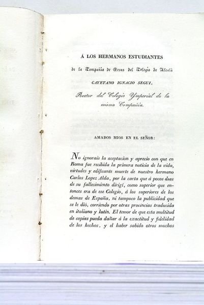 Carta que el P. Cayetano Ignacio Segui, Rector del Colegio …