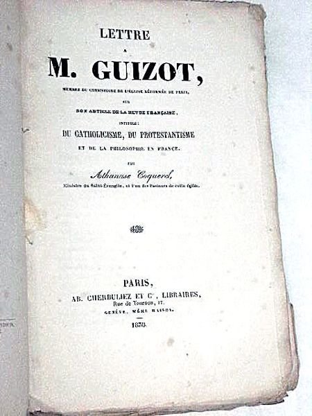 Lettre à M. Guizot, sur son article de la Revue …