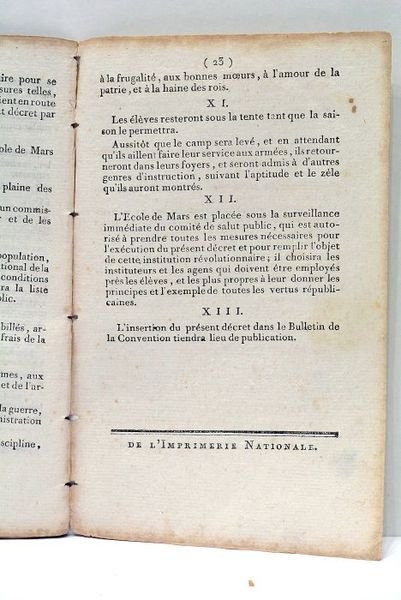 Rapport. sur l'Education révolutionnaire, républicaine et militaire et Décret de …