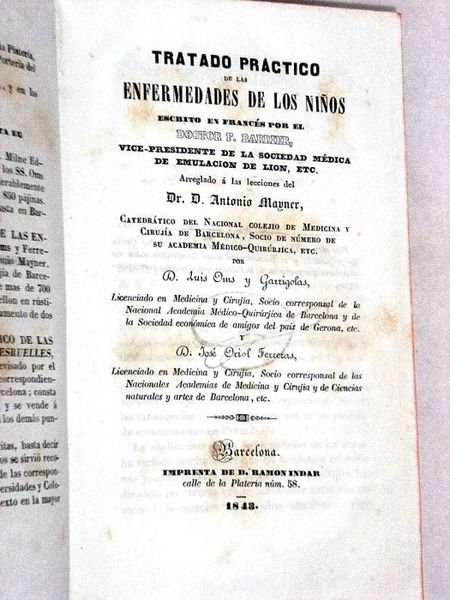 Tratado Práctico de las Enfermedades de los Niños escrito en …
