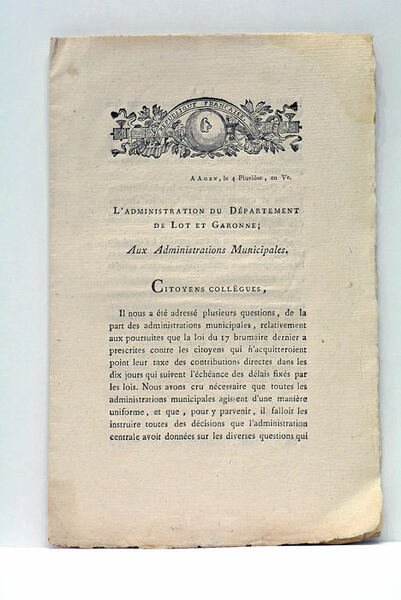 ADMINISTRATION (L') DU DÉPARTEMENT DE LOT ET GARONNE; AUX ADMINISTRATIONS …