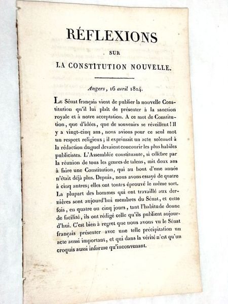 REFLEXIONS sur la Constitution Nouvelle.