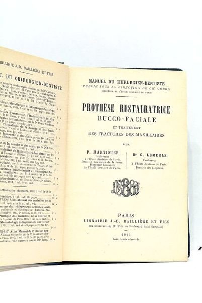Prothèse restauratrice bucco-faciale et traitement des fractures des maxillaires.