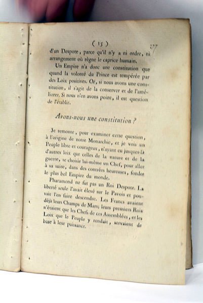 DISCOURS à la Nation sur les principaux objets dont elle …