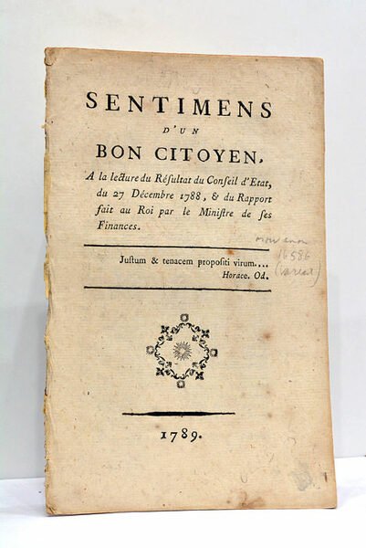 SENTIMENS d'un bon Citoyen, à la lecture du Résultat du …