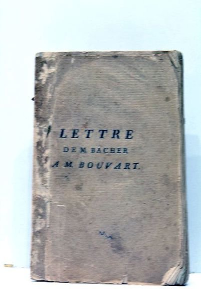 Lettre à M. Bouvart.