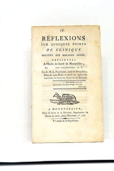 Réflexions sur quelques points de clinique relatifs aux maladies aiguës.