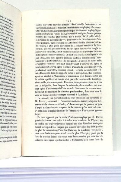 RAPPORT sur le Traitement des Déviations de l'épine, par la …