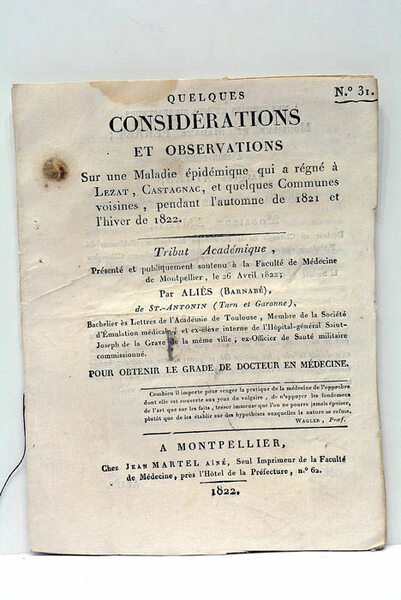 Quelques considérations et observations sur une maladie épidémique qui a …
