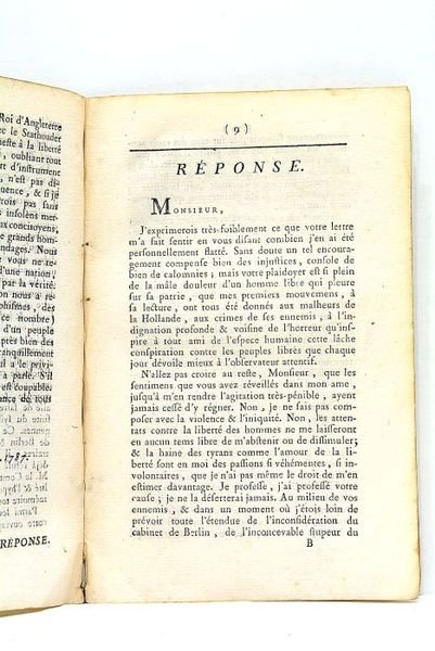 LETTRE sur l'Invasion des Provinces-Unies, à monsieur de Mirabeau, et …