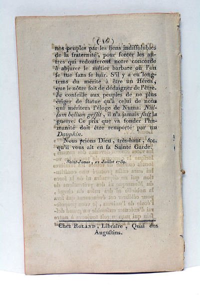 LETTRE du Roi d'Angleterre au Roi de France, sur les …