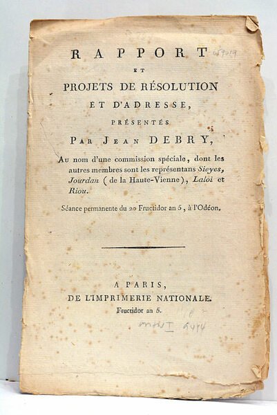 Rapport et projets de résolution et d'adresse, présentés au nom …