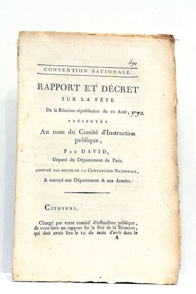Rapport et décret sur la fête de la Réunion républicaine …