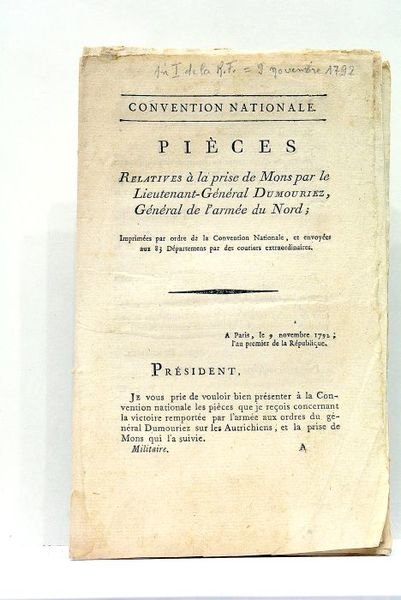 PIÈCES relatives à la prise de Mons par le Lieutenant-Général …