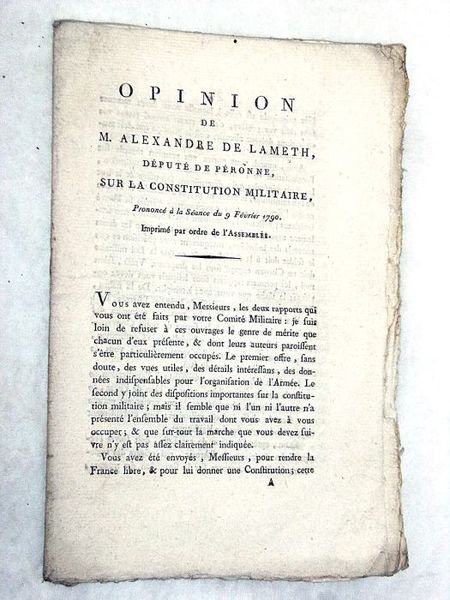 Opinion sur la Constitution Militaire, prononcé à la séance du …