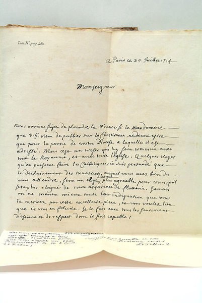 Lettres au Maréchal et à la Maréchales de Noailles.