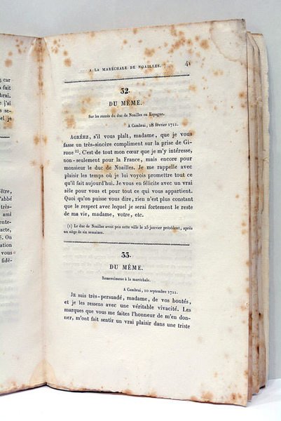 Lettres au Maréchal et à la Maréchales de Noailles.